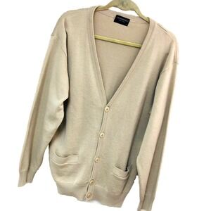 Italian Cardigan Sweater Mens L Merino‎ Wool Academia Preppy Gionfriddo